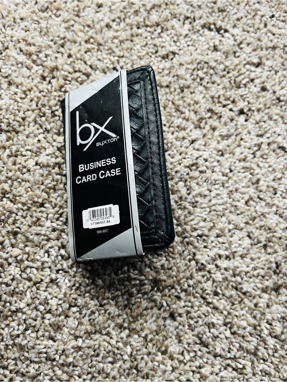 Buxton Black Textured Business Card Case